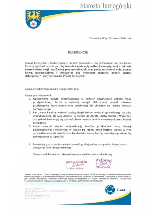 Referencja klienta PGT - dokument 4