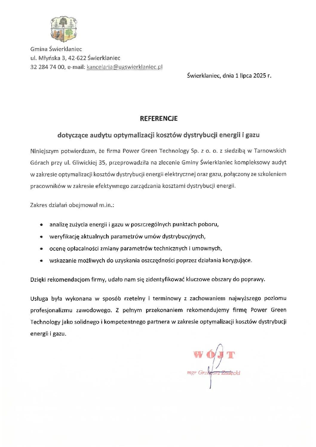 Referencja klienta PGT - dokument 11